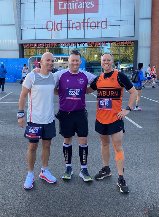 Hereford firefighter puts best feet forward for over 26 miles in Manchester Marathon to raise money for sick children