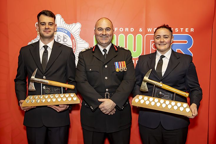 Firefighters receive long service medals at awards ceremony