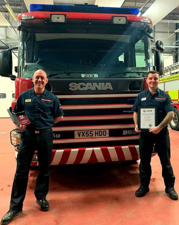 Two on-call firefighters at Worcester Fire Station rewarded for service to their communities