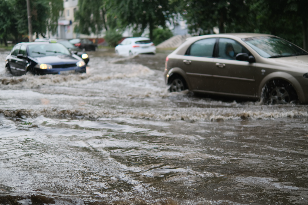 Driving in flood water