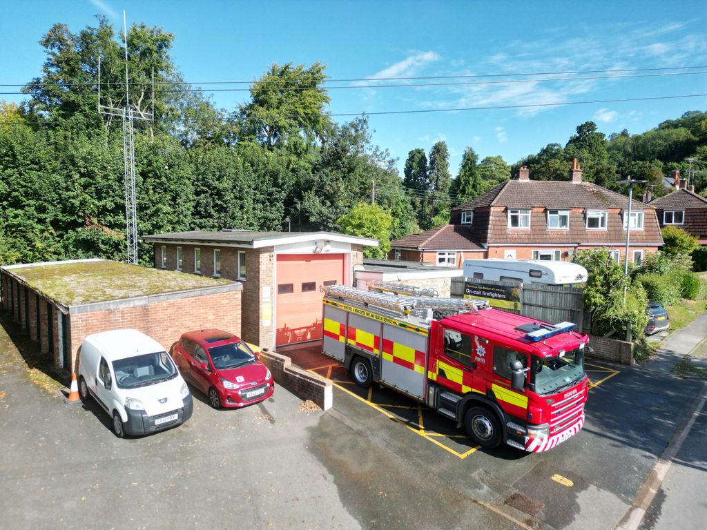 Fire station taken from elevated drone