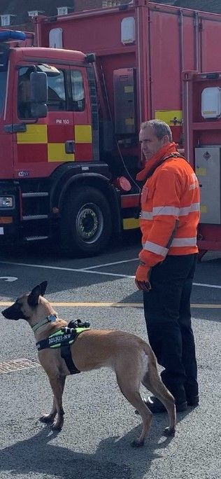 Radar search dog and handler Don Mackenzie